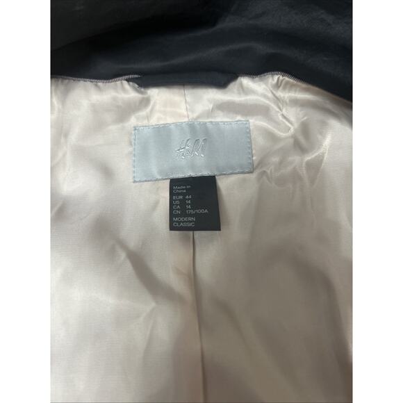 H&M Belted Trench Coat W/Pink Lining & Cuffs Dark Academia Chic Streetwear Sz 14 - Picture 7 of 8